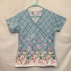 Scrub Works Snowman ⛄️ Scrub Top